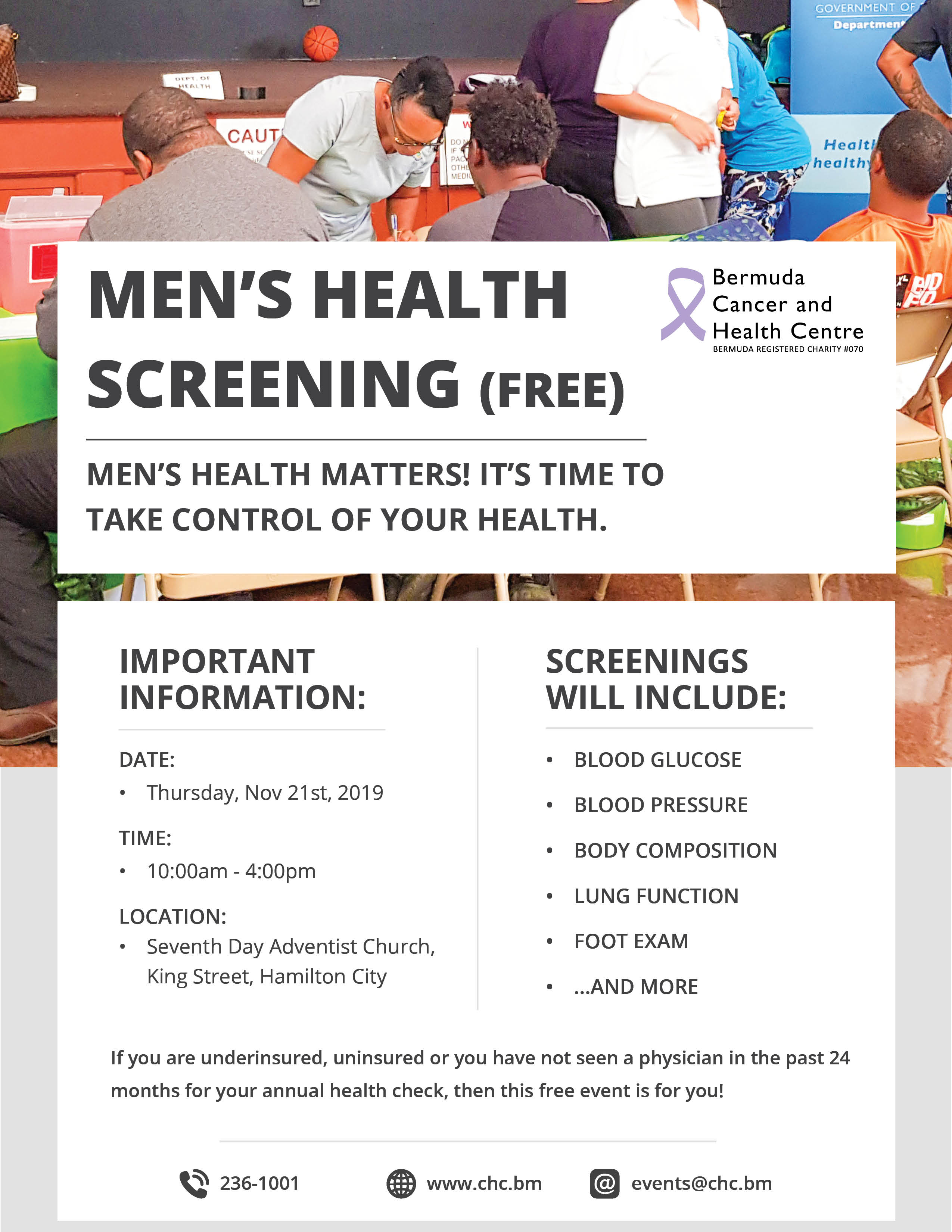 Men's Health Screening 2019 || Bermuda Cancer and Health